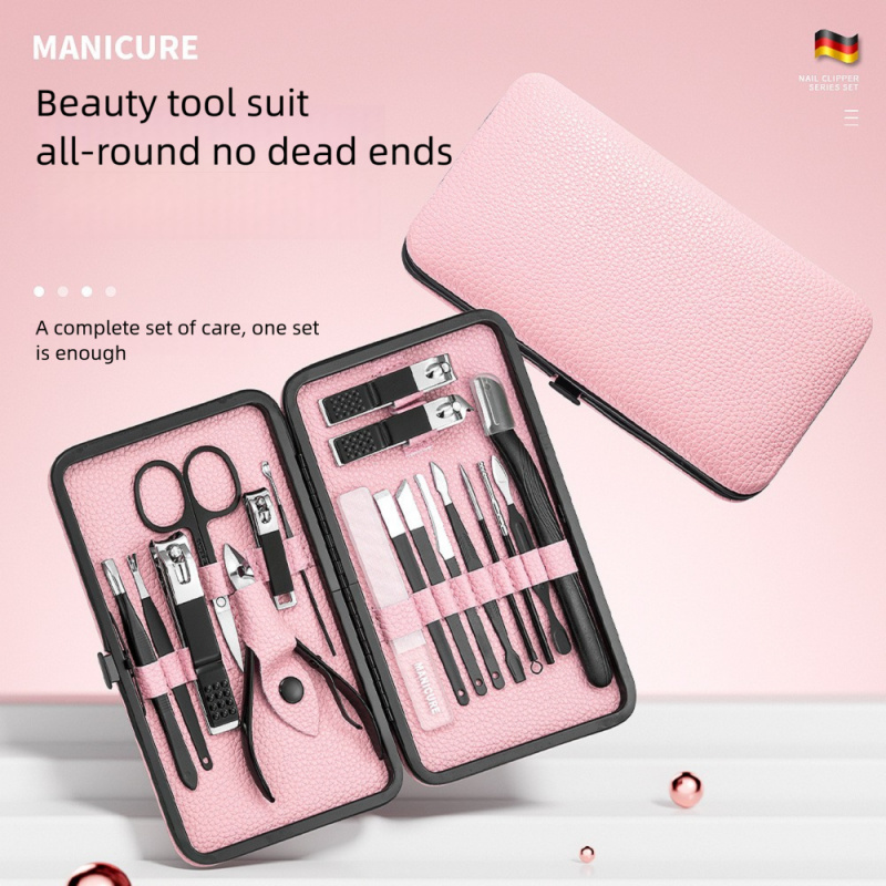 Mens Grooming Kit Gift - طقم مانيكير وباديكير 18 قطعة، مجموعة