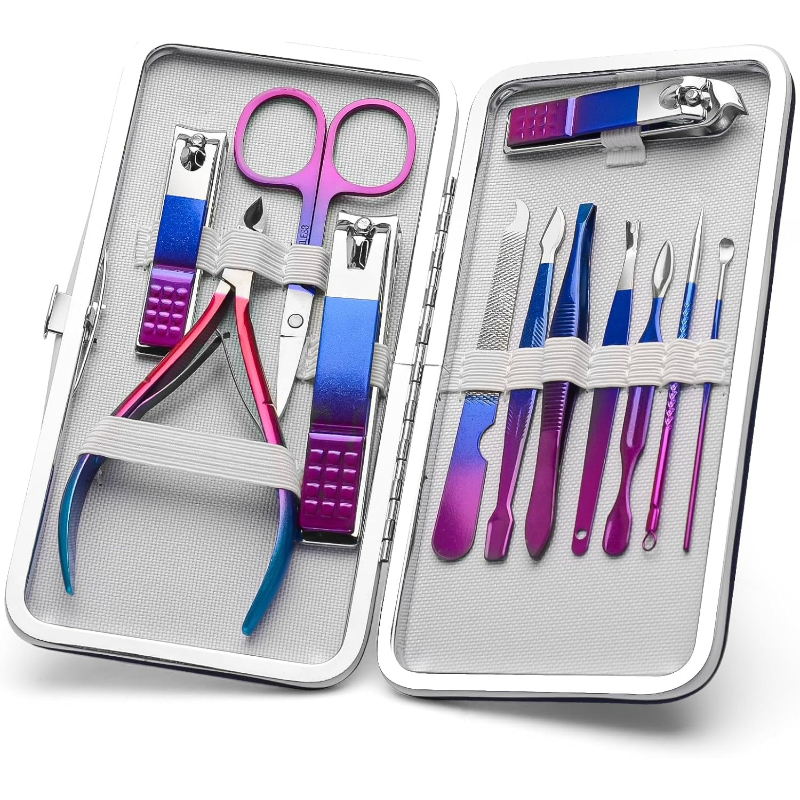 Mens Grooming Kit Gift - مجموعة أدوات العناية بالأظافر، مقصات أظافر،