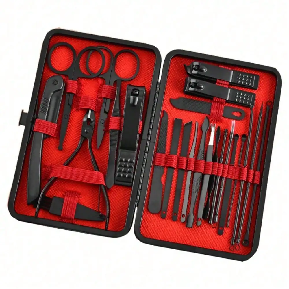 Mens Grooming Travel Kit - طقم مانيكير وباديكير احترافي 8/24 قطعة،