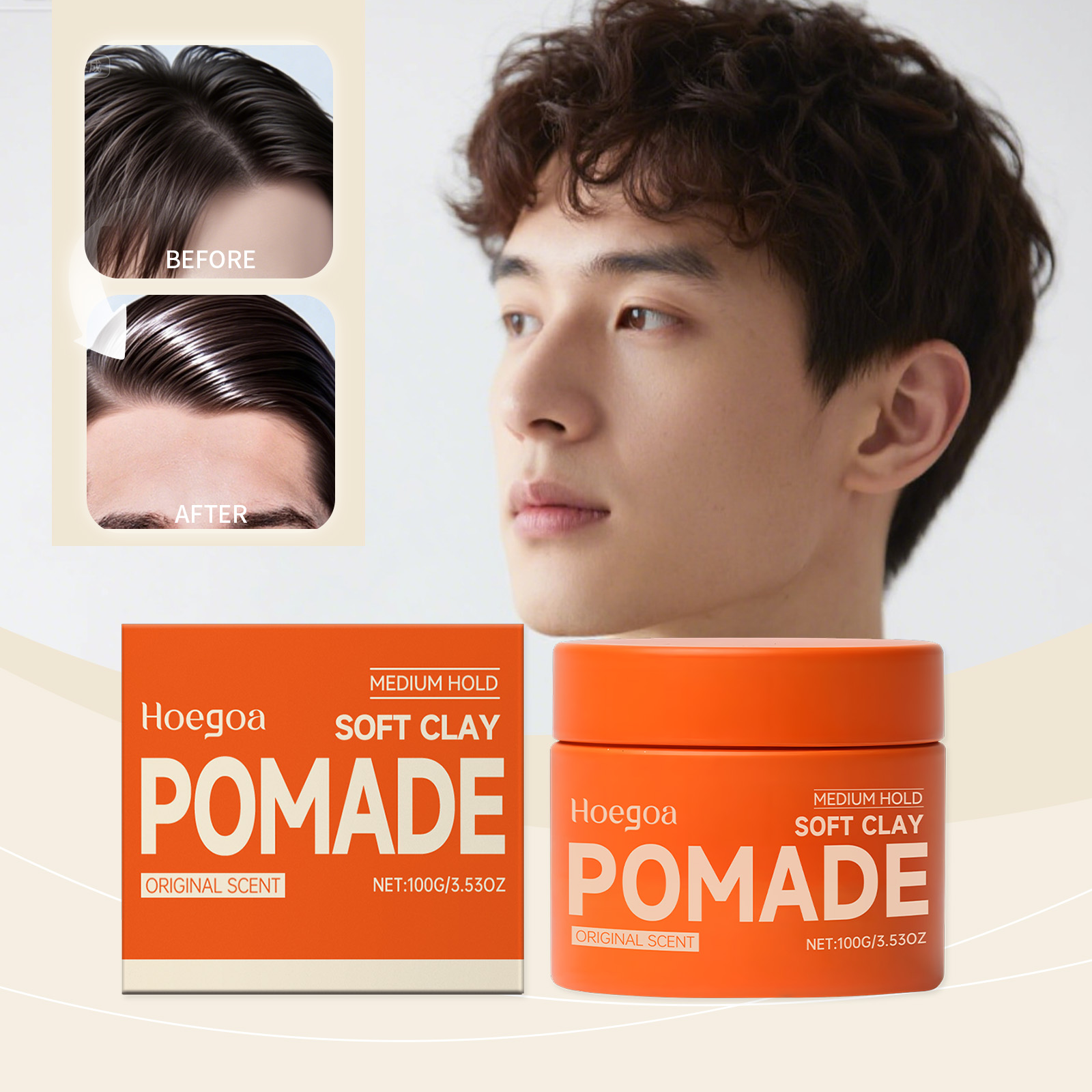 Pomade Hair Clay - شمع الشعر الأصلي جل الشعر طويل