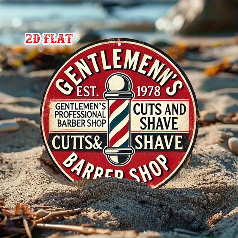 لافتة كلاسيكية مستديرة مسطحة م - مراجعة Men'S Grooming Barbershop وسعره
